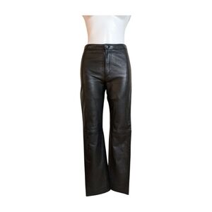 Michael Hoban for North Beach Leather Straight Leg Black Leather Pants Size 6